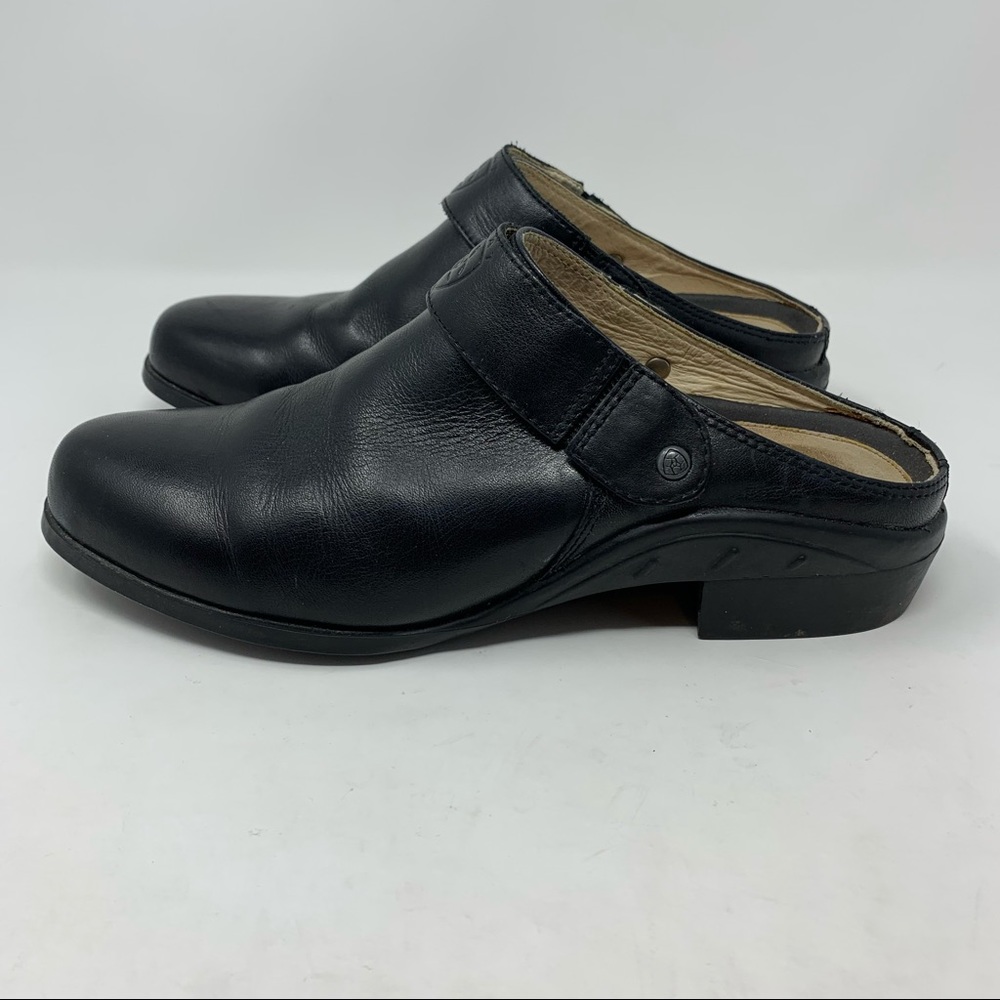 Ariat Black Leather clogs Mules